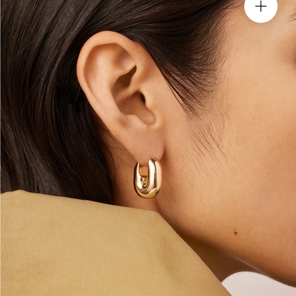 EUC Jenny Bird Puffy U-Link Earrings with hinge closure.